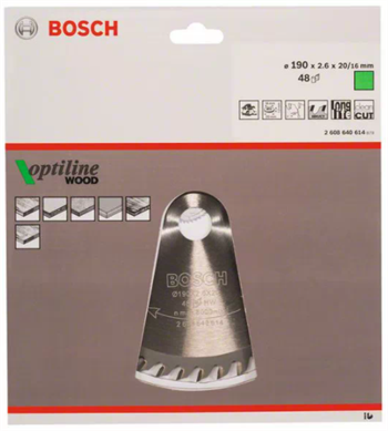 Bosch Daire Testere Bıçağı 190*2.6*20/16mm 48 Diş