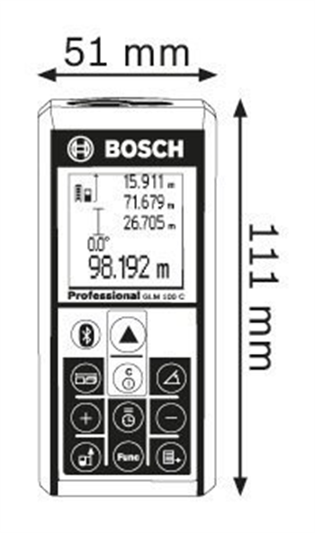 Bosch GLM 100 C Lazerli Uzaklık Ölçer Professional 100 Mt.