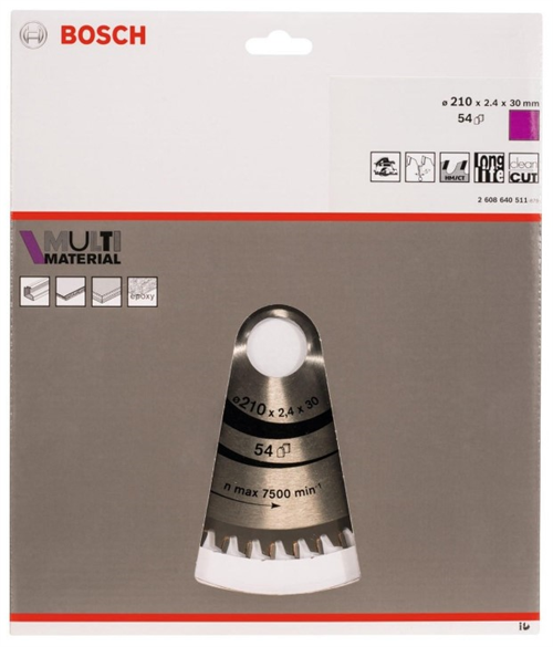 Bosch Multi Material 210x30 mm 54 Diş Elmas Daire Testere Bıçağı 2608640511