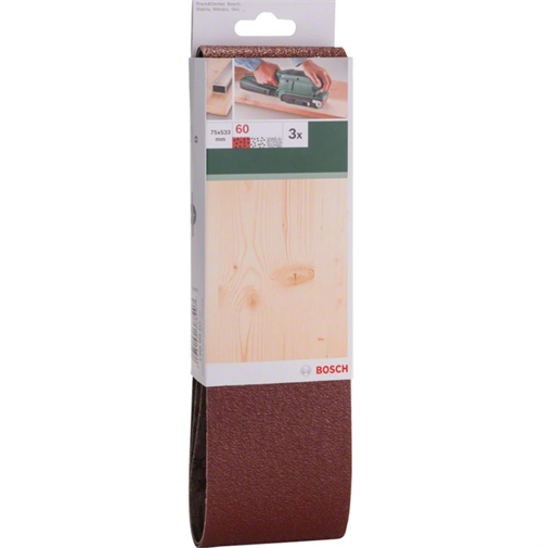 Bosch Tank Zımpara Kağıdı 3lü, 75x533mm 60 Kum 2609256217