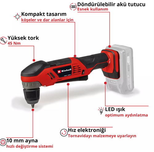 Einhell TE-AD 18 Lİ Solo Dik Açılı Alçı Vidalama 4514290