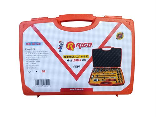 Rico RC1231 Köşe Lokma Takımı 40 Parça 1/2 6 ve 12 Köşe 