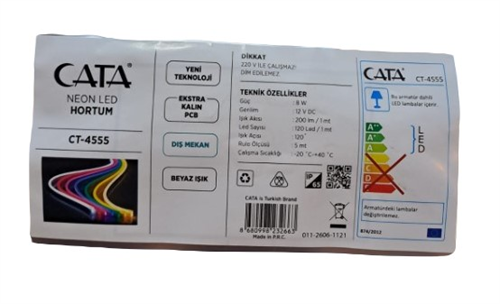 Cata Neon Led Hortum 12V 5Mt Dış Mekan Beyaz CT-4555