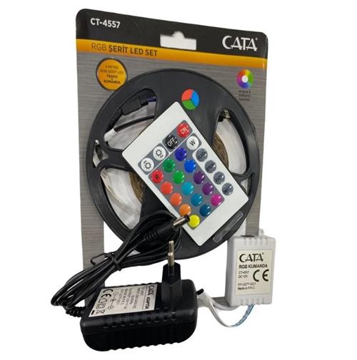 Cata Rgb Şerit Led Seti ( 5 Mt Rgb Led 3 Renk + Trafo + Rgb Kumanda ) Ct-4557
