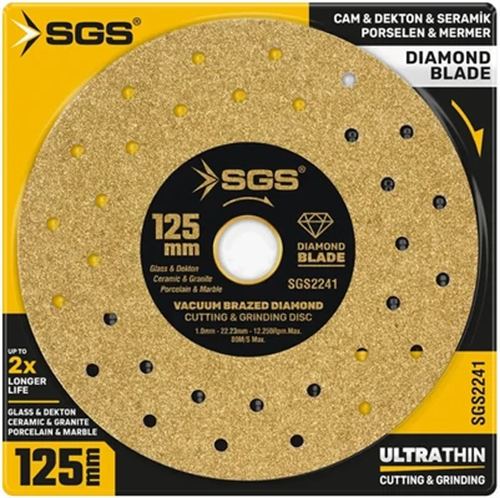 Sgs Cam-Dekton-Seramik-Porselen-Mermer Kesici 125 mm SGS2241