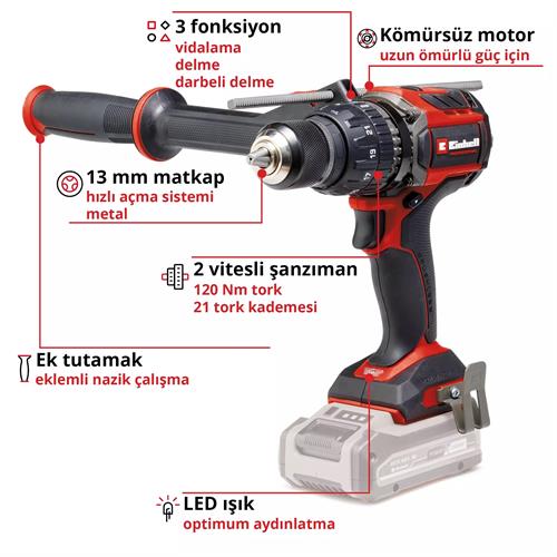 Einhell TP-CD 18/120 Lİ-İ BL Solo Darbeli Vidalama 4514310