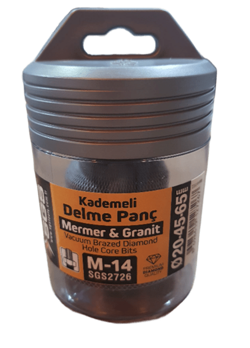 Sgs Kademeli Delme Panç Mermer ve Granit M-14 20-45-65 mm SGS2726
