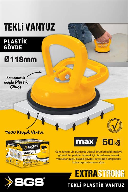 Sgs SGS944 Plastik Tekli Vantuz