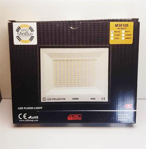 Opto MiniSun Slim Led Projektör 100W Beyaz M38100