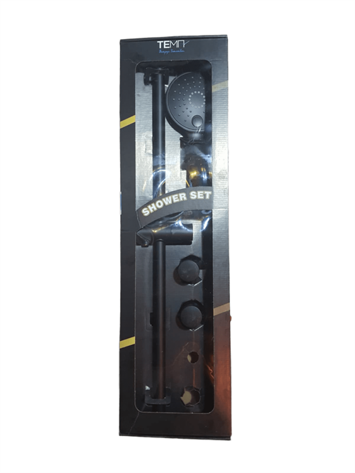 Tema Dinamik Siyah Slim Sürgülü Duş Seti 51022-2M