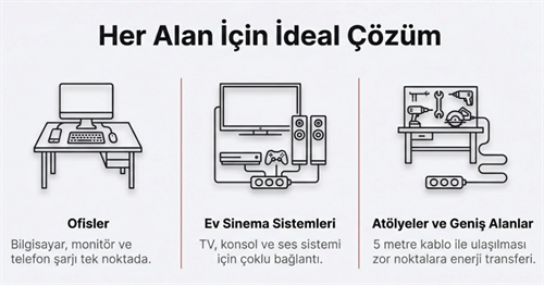 Mutlusan Ri-Tech Altılı Usb+Type-C Grup Priz Ç.K 5 MT 0011756501020500