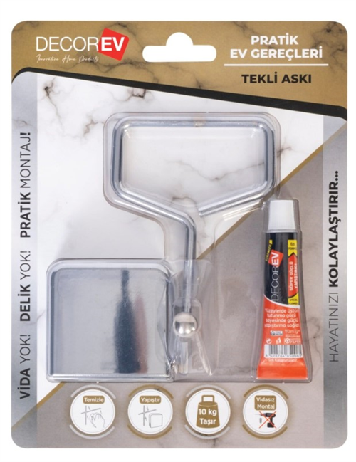 Decorev Tekli Askı Krom Vidasız Montaj DC-4771
