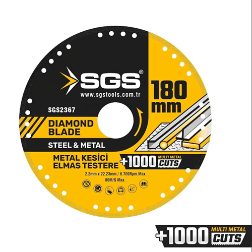 Sgs Metal Kesici Elmas Testere 180 mm SGS2367Testereler