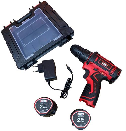 Attlas Eco CDD-202C Kutulu 2 X 2.0 AH 12V 28 NM Tork Akülü Vidalama Matkap