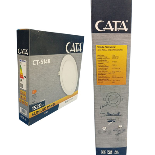 Cata Slim Led Panel S/A Yuvarlak 15W Beyaz CT-5148B