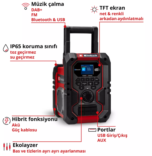 Einhell Te-Cr 18 Lİ Dab+FM/BT Solo Radyo 3407995