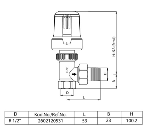 Eca 1/2 Termostatik Radyatör Valfi Köşe Trv3 