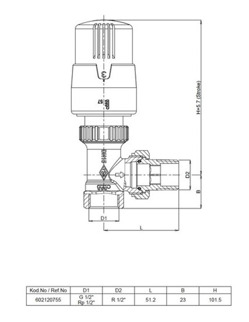 Eca Termostatik Radyatör Valfi TRV 4L 602120755