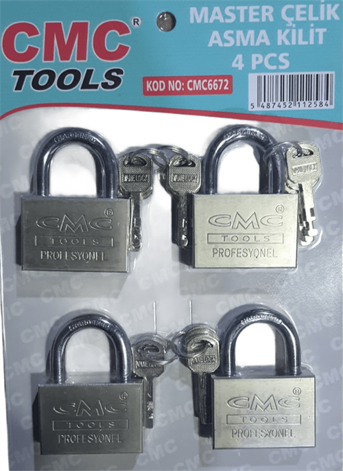 Cms Master Çelik Asma Kilit 4 Parça 6672