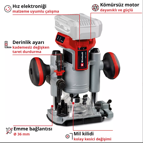 Einhell TP-RO 18 Lİ BL Solo Dik Freze 4350411