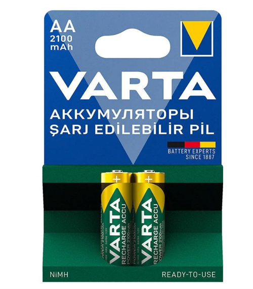Varta Şarjlı Pil 2'Lİ 2100 Mah AAPil ve Bataryalar