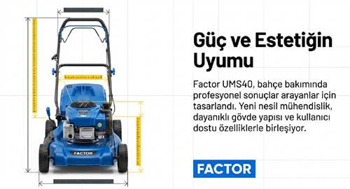 Factor Benzinli Çim Biçme Makinası Şanzımanlı 40 CM UMS40