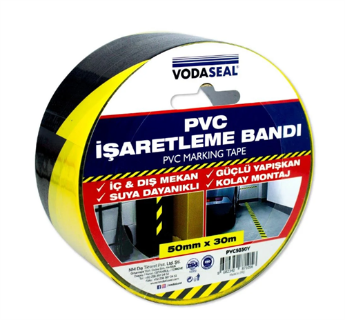 Vodaseal Pvc İşaretleme Bandı 50mm*30MT Pvc5030Y