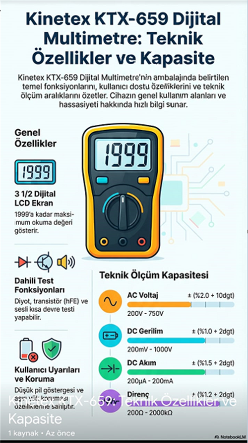 Kınetex Dijital Multimetre  KTX-659