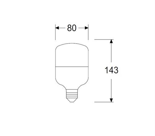 Gecem 20W E27 Duylu Led T Ampul 4000K