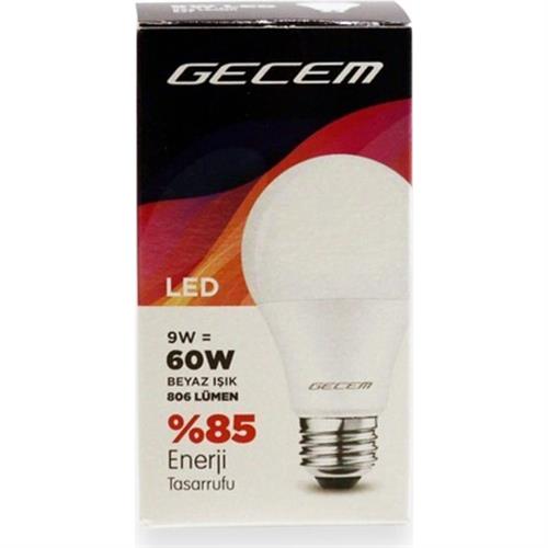 Gecem Tasarruflu Led Ampul 9 W Beyaz Işık E27