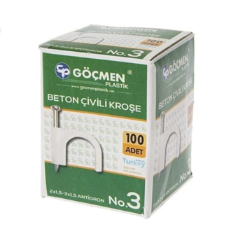 Göçmen Beton Çivili Kroşe N0:3 (100 Adet)