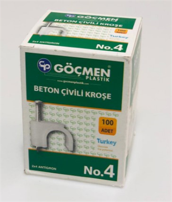 Göçmen Beton Çivili Kroşe N0:4 (100 Adet)