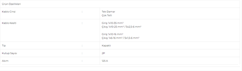 Gwest 2 Kutuplu Dağıtıcı Ünite 125 amper 2x7	