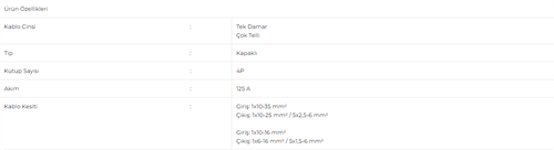 Gwest 4 Kutuplu Dağıtıcı Ünite 125 Amper 4x7