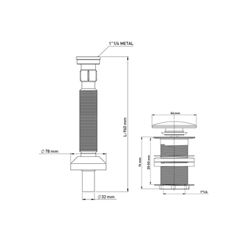 İzyapı Taşma Deliksiz Basmalı Aç Kapa Körüklü Lavabo Sifonu