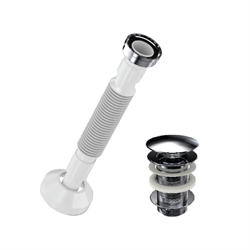 İzyapı Taşma Deliksiz Basmalı Aç Kapa Körüklü Lavabo Sifonu