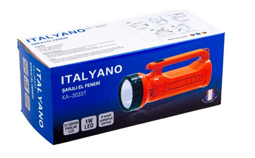 Italyano Şarjlı El Feneri KA-3033T