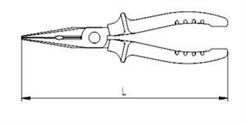 İZELTAŞ 3220 Uzun Kargaburun Düz Uçlu Opak 180mm
