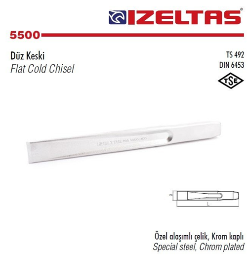 İZELTAŞ DÜZ KESKİ KROM 200 MM