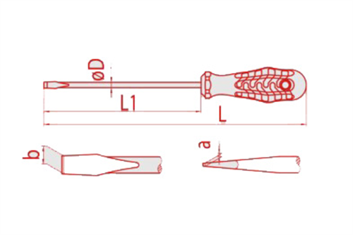 İzeltaş Kraft 3x40 Mm Düz Uçlu Tornavida