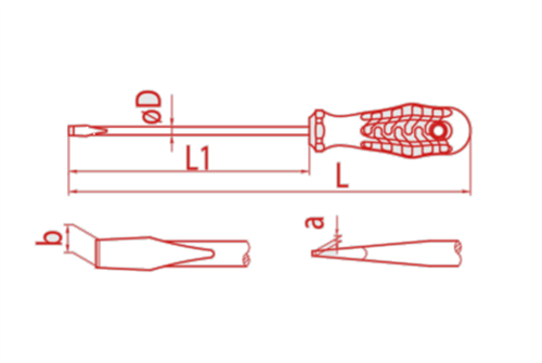 İzeltaş Opak Düz Uçlu Tornavida Opak 6x150 Mm