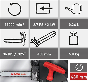 KAMA BY REİS KMR46 Benzinli Motorlu Testere 46CC