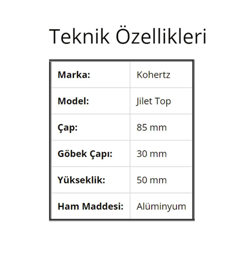 Kohertz Jilet Top 85x30x50 Mm