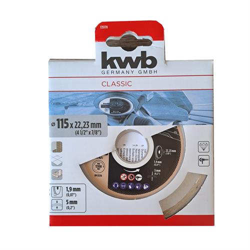 Kwb 725170 Classıc Elmas Kesici 115X22,33 Mm