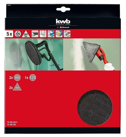 Kwb Duvar Kağıdı Zımpara 225 Mm 5li Paket 491005