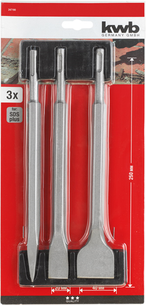 Kwb Sds Kırıcı Uç Seti 3 Parça 250 Mm 247190