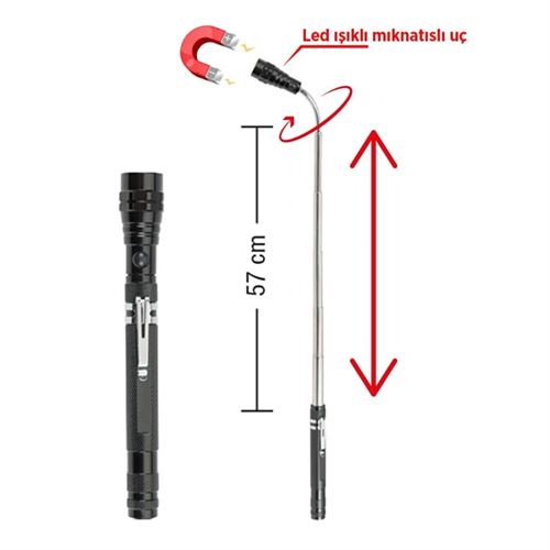 Kwb Teleskobik Mıknatıslı Led Fener 954090