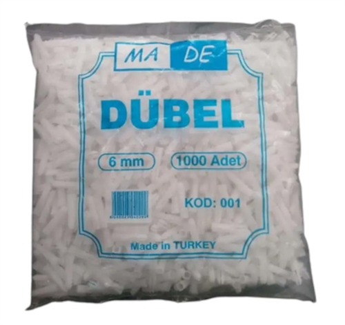 Made Plastik Dübel Beyaz 6 Mm (1000)