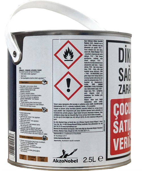 Marshall Hammerıte Metal Boyası Pürüzsüz 2,5lt Siyah