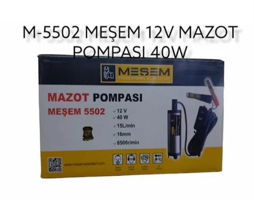 Meşem 12V İnce Tip Küçük Mazot Pompası 5502